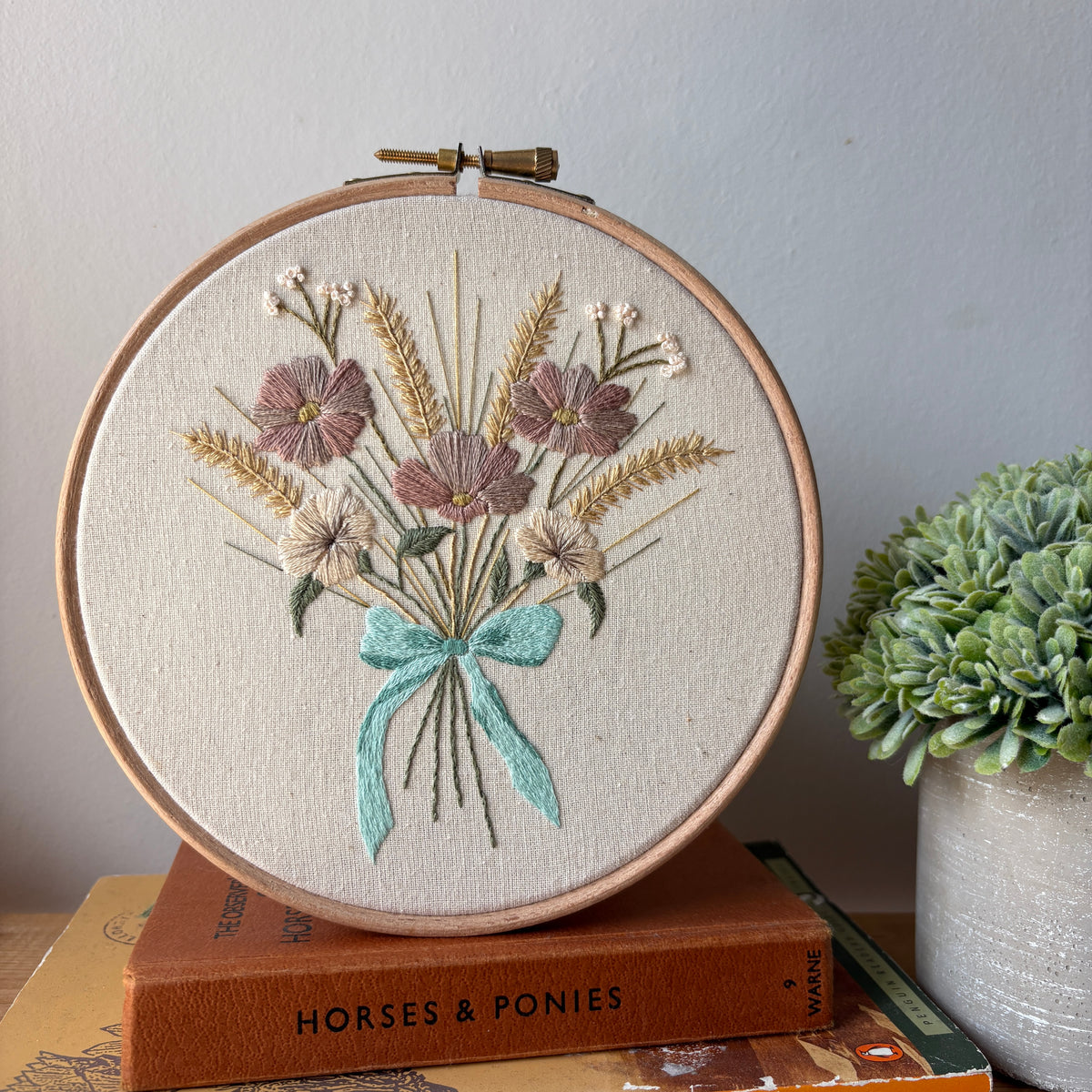 Wildflower Bouquet Hand-Embroidered Artwork