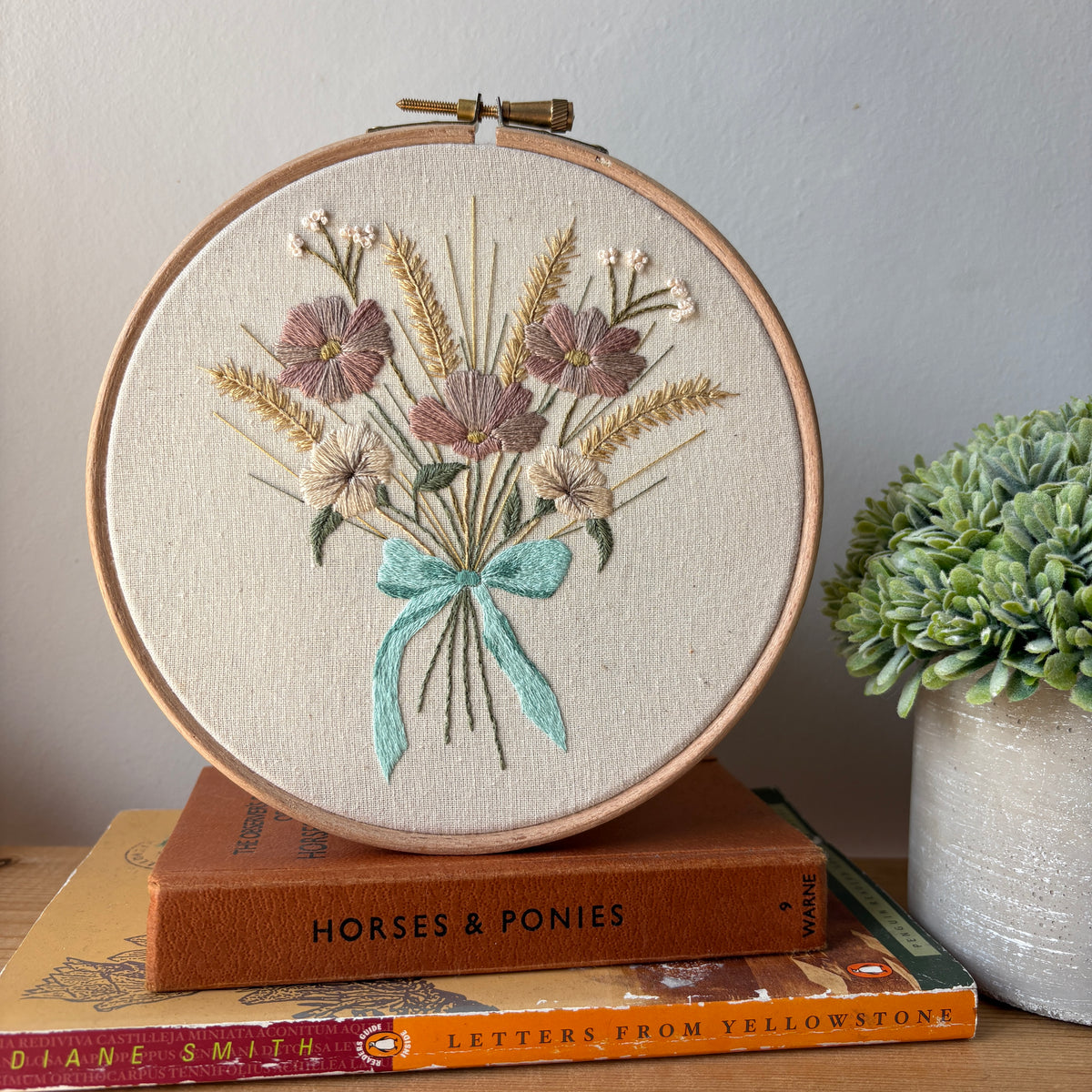 Wildflower Bouquet Hand-Embroidered Artwork
