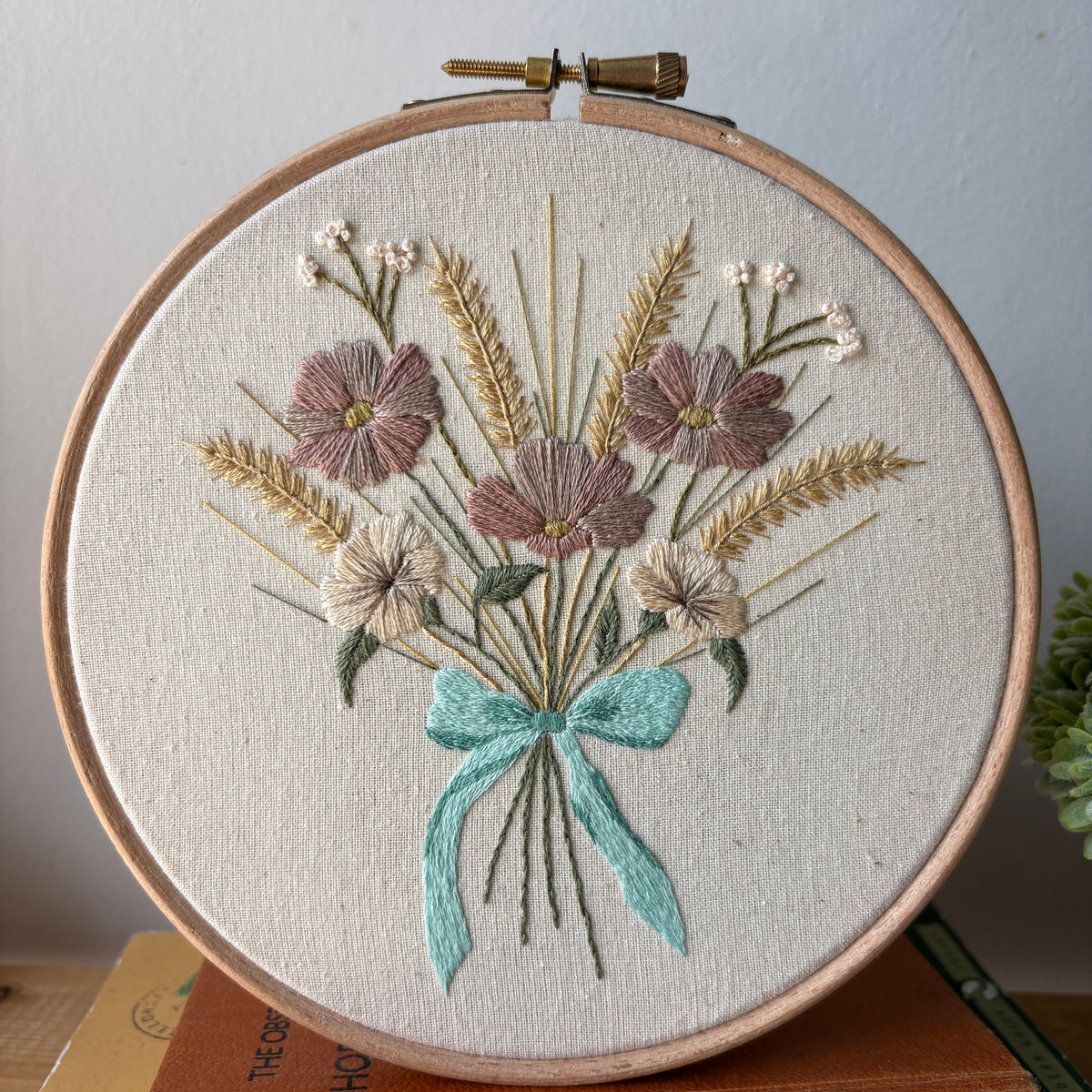 Wildflower Bouquet Hand-Embroidered Artwork